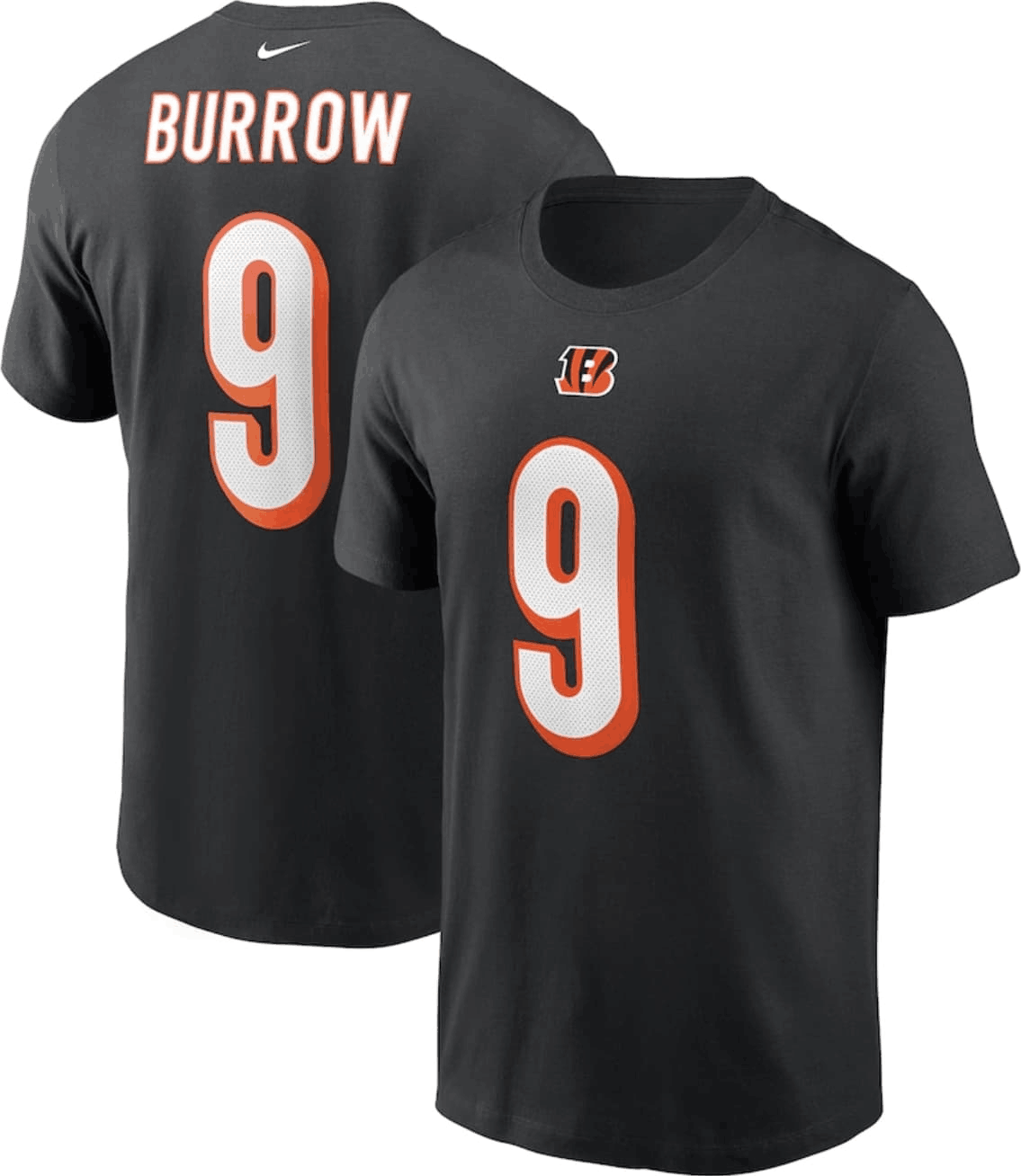 Men's Cincinnati Bengals Black #9 Joe Burrow T-Shirt